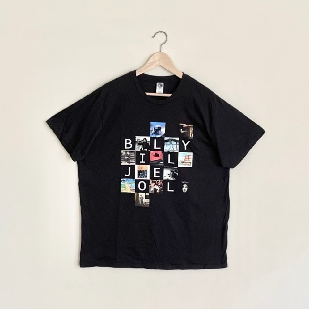 NEW Billy Joel Discography Album Covers Graphic Black T Shirt Adult 2XL
